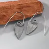 Dangle Brincos Criativo Antigo Triângulo Metal Espiral Para Mulheres Jóias Presente 2024 Simples Gancho Longo Feminino Étnico