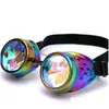 Utomhus Eyewear Fashion Kaleidoscope Glasses Steam Punk Man and Women Dazzling Color Goggles Creative Street Pat Trend Party Cosplay DHP61