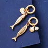 Boucles d'oreilles pendantes Vintage en métal et émail, en forme de perles pour femmes, Design, accessoires de bijoux, goutte, 2024
