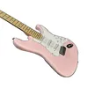 Guitare ST, couleur rose, corps en acajou, touche en érable, 22 frettes, livraison gratuite