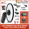 Bicicletta 36V 250W E Kit di Conversione Bici 13/16AH Hailong Batteria Motore del Mozzo della Ruota Anteriore Posteriore 20 26 27.5 29 pollici 700C Parti di Biciclette Elettriche