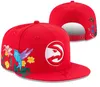 Caps de bola "Hawks''ball de Atlanta 2023-24 Moda Unissex Cotton Baseball Snapback Men Women Sun Hat Borderyer Spring Summer Cap atacado A