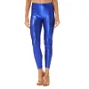 Outfit Womens Metallic Faux Leather Leggings Shiny Sexy Slimming Mid Midje Elastic Midjeband Skinny Pants for Outdoors Workout Yoga Pub