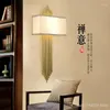 Applique chinoise Led rétro en fer pour escaliers, couloir, luxe américain, salon, chambre à coucher, TV, lampes de chevet E14