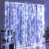 Saiten 6x3M Vorhang LED Lichterketten Weihnachtsdekoration Fernbedienung Urlaub Hochzeit Fee Girlande für Schlafzimmer Outdoor Home