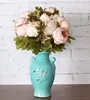 Bouquet de fleurs de pivoines artificielles en soie, faux Arrangement, décoration de mariage Vintage, décoration de maison, 1 Bouquet, 240228