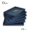 Boîtes à bijoux Oir 12/24 grilles plateau bleu anneau collier présentoir bracelet en cuir emballage organisateur livraison directe Dhomr