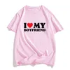 Herren-T-Shirts, Motiv: „Ich liebe meinen Freund“, bedruckte T-Shirts, Männer und Frauen, kurzärmeliges Baumwollhemd, Streetwear, Harajuku, Unisex, T-Shirts, Tops, Kleidung
