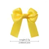 Hair Accessories 2.7 Inch 12Pcs/Lot Satin Ribbon Bow HairClips School Girls Clip Long Tails Bowknot Barrettes Kids