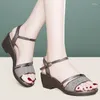 Sandaler Summer Platform Ladies Wedge Solid Color Flip Flops Fashion Women's Outdoor Light Casual Woman's Black