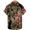 Camisas casuais masculinas Polinésia Tiki 3D Imprimir blusas para homens roupas Deus estátua gráfico praia hip hop havaiano manga curta menino y2k botão