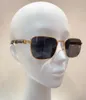 Vintage Squared Sunglasses Wood Gold Green Lenses Women Luxury Glasses Shades Occhiali da sole UV400 Eyewear