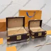 Högkvalitativ designer Makeup Bag Women Accessory Box Classic Printed Coating Canvas Läder Double Layer Hard Makeup Box