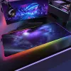 Pads Espaço grande rgb mouse pad mousepad de mouse led mouse gamer mousemats tabela blocos de mesa de mesa de mesa de mesa rgb tapete de teclado xxl 90x40cm