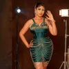 Aso ebi plus size cocktail فساتين قصيدة حفلة موسيقية الصياد الأخضر mini فستان الوهم الدياك