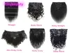 Malezyjskie ludzkie włosy Afro Kinky Kurly Kinky Prosty Clip in Hair Extensons Natural Kolor Ins Whole 120G Curly Clip we włosach P5333036