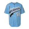 Myrtle Beach Mermen Movie Baseball Jersey 55 Kenny Powers Herren Shirt Cosplay Alle Nähte US Größe SXXXL 240228