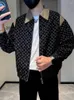 メンズジャケットプリントラペルジャケット韓国スタイルトレンディハンサムコート秋と冬2024年ブランドカジュアル