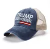 5 kolorów Trump Hats 2024 Biden Summer Net Peak Cap USA Wybory prezydenckie czapki baseballowe umyte bawełniane słoneczne kapelusz DB652