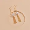Boucles d'oreilles pendantes à la mode OL Style rétro imitation perle chaîne gland papillon pendentif bijoux en métal piercing pour femmes livraison gratuite