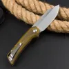 Top Quality A2351 High End Flipper Folding Knife 14C28N Stone Wash Blade PEI with Steel Sheet Handle Ball Bearing Fast Open Flipper Folder Knives Outdoor EDC Tools