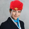 Basker stewardess basker hatt huvuddekor retro band kostym cosplay dräkter tillbehörslåda flygvärdet airhostess