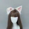 Trajes nova mão feita gato raposa orelhas cabeça banda lol cosplay diy orelha lolita branco rosa hairband headwear para mulheres meninas traje acessórios