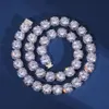 Passa il tester del diamante Catena di moissanite da 408 ct 15 mm Collana di gioielli da tennis classici in argento sterling di alta qualità