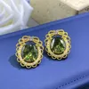 Studörhängen Earstuds Windsor Estate Olive Green Women Luxury Fine Jewelry 925 Sterling Silver