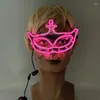 Parti Malzemeleri Tip Aydınlık LED Steampunk Zincir Maskesi Cadılar Bayramı Maskeli balığı Dans Parlayan Karanlıkta