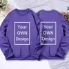 Din egen design varumärke Custom Men Sweatshirts Skicka bildanpassning Diy Hoodie Autumn Winter Sportwear Women 240220