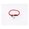 Bracelets de charme Bracelet à bricoler soi-même 14K or naturel perle d'eau douce chaîne corde rouge livraison directe bijoux Dhmse