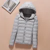 Coats Women's Packable Down Coat Lightweight Puffer 90% White Duck down Jacket Hooded Slim Warm Outdoor Sports Travel Parka Outerwear