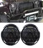 Dla Hummera H1 H2 reflektory 4 -Quot LED Fog Light 2x H4 7 cali 40W 75W okrągły reflektory H13 LED dla Jeep Wrangler JK9235592