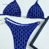 Italië merkontwerper Hoge kwaliteit dames bikini's set sexy twee stukken afdrukken mooie bikini transparant luxe badpak