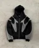 Herren S Hoodies y k Retro schwarze Star Patchwork Hoodie Mode Lose übergroß