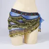 Stage Wear Mulheres Tribal Belly Dance Coin Belt com strass coloridos Bellydance Hip Scarf Costume Acessórios