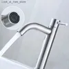 Grifos de lavabo de baño Tipo de lavabo grifo de agua fría individual soporte de acero inoxidable negro cepillado fregadero mezclador grifo lavabo accesorios de baño Q240301