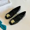 Designer ballerines chaussures paris marque en cuir véritable tête carrée ruban vintage mary jane printemps luxe dames chaussures habillées