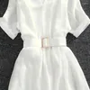 Robes décontractées Soie Blanc Pour Femmes 2024 Slip Vêtements En Mousseline De Soie Satin Robe Femme Robe Vintage Sensuelle Sexy Caractéristiques De L'esthétique