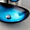 Robinets de lavabo de salle de bains Lavabo en verre trempé YANKSMART avec robinet, comptoir de vanité de lavabo de salle de bains avec robinet pop-up Q240301