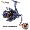 Varas de pesca de barco Topline Spinning Fishing Reel 1000 Sea Hot Wheel Pesca de água doce Sistema de freio dianteiro Qualidade Max Drag 21KG Spool Fishing Coil YQ240301