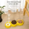 Supplies 1/2PCS Tilt Bowl Cat Feeder Bowl Cute 3 Bowl Cat Dual Bowl With Dog Water Bottle Pet Automatic Refilling Bowl Cat Supplies New