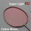 Raquettes de badminton ultralégères 4U 82G 100% tissées en carbone, raquette professionnelle G5 22-32LBS avec sacs de sport pour adultes 240227