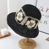 Berets Foldable Straw Crochet Flower Hat Women's Summer Outdoor Sun Bucket Holiday Beach Spring Fisherman Hats Wholesales