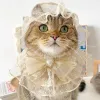 Leads Original Cat Dog Pet Elegant Lace Bandana Cute Hat Clothes Black Cute Lace Mesh Cat Collar Necklace