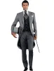 Costumes 2023 Nouveaux hommes Costume italien Gentleman Style haut de gamme mariage longue queue manteau marié bal Tuxedos formel 3 pièces (veste + pantalon + gilet)