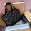 Große Kapazität Einkaufstasche Maxi Einkaufstasche Strand Designer Taschen Echtes Leder Frauen Tote Designer Gitter Handtasche Geldbörse Reise Umhängetasche Schulter