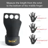 Levante de 3hole Finger Crossfit Crossfit Polla de cuero con envolturas de muñeca de neopreno para anillos de gimnasia Gimnasio Levantamiento de pesas Pull Up Bar entrenamiento