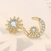 Stud Earrings 925 Sterling Silver Zircon High Quality For Women's Wedding Fine Jewelry Accessories Gift